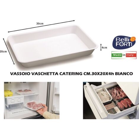 Vaschetta in plastica multiuso catering bianca 30 x 20 cm belli forti