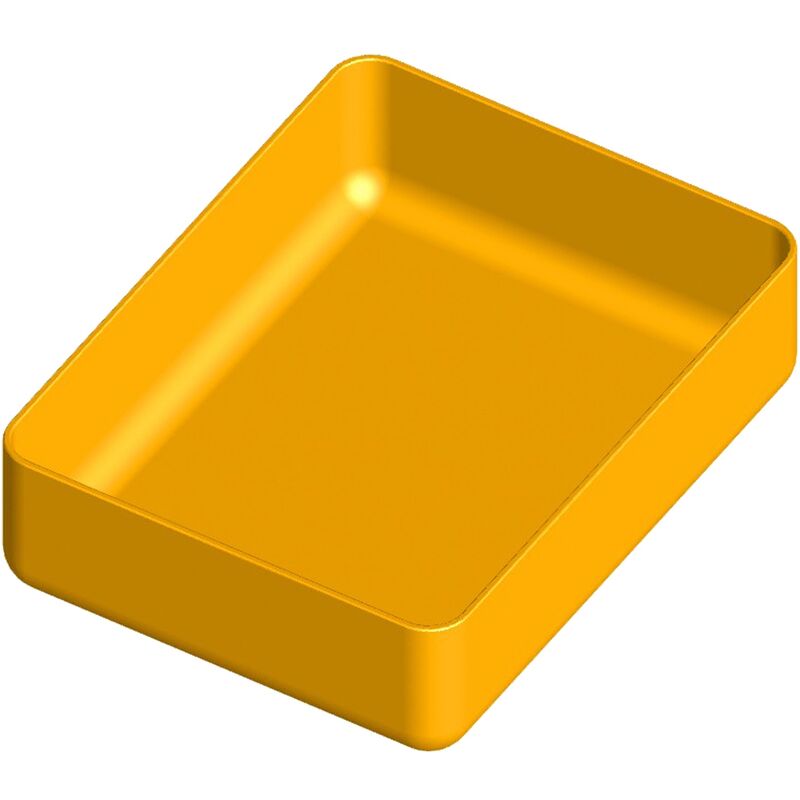 Image of Box polipropilene 117x90 H 32 mm per organizzatore di plastica di plastica di L372 x P314 x H40 mm - Nero giallo