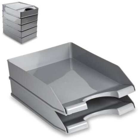 Vaschetta Portadocumenti Per Ufficio Colore Grigio Ripiano Organizer Ufficio