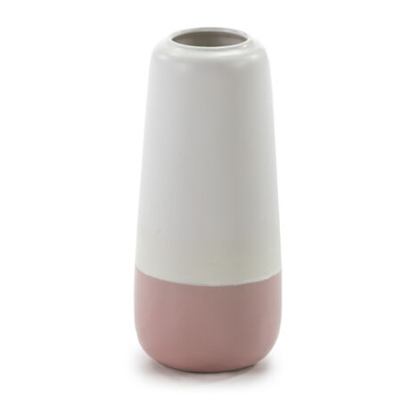 Vase 16x16x37 Céramique Blanc/Rose