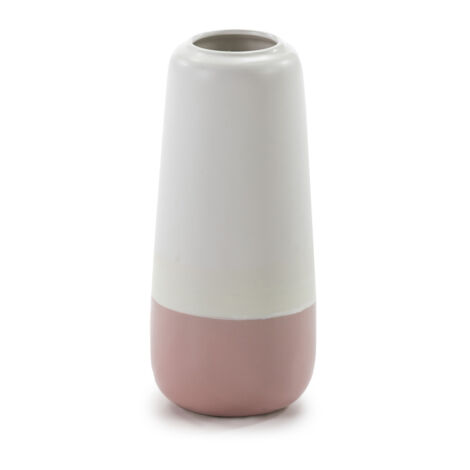 Vase 16x16x37 White / Pink Ceramic Promotions / Accessoires und Geschenke für alle Stile, um zu Hause eine Note zu verleihen