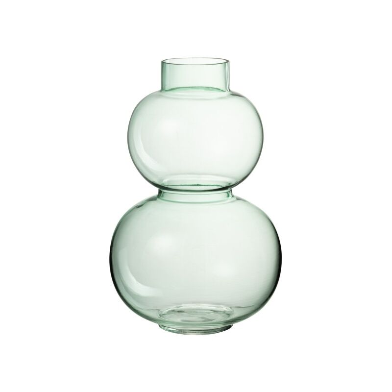 Jolipa - Vase 2 boules en verre vert 19x19x29 cm