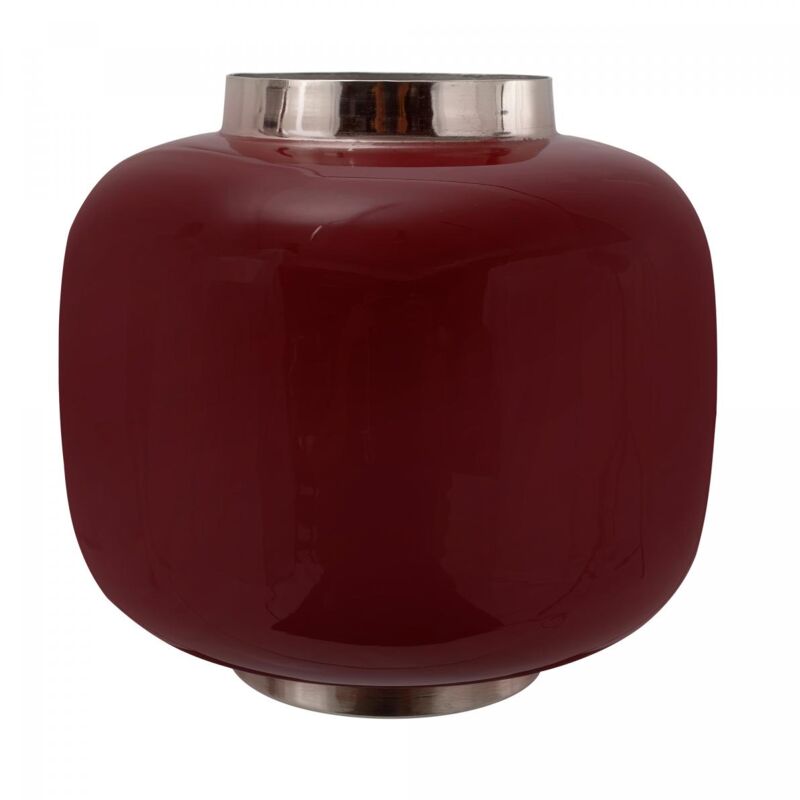 OKO - Vase fait à la main en fer obli 20x20 prune et gris