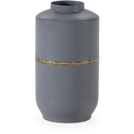 Vase 23x23x40 Métal Gris/Or Antique