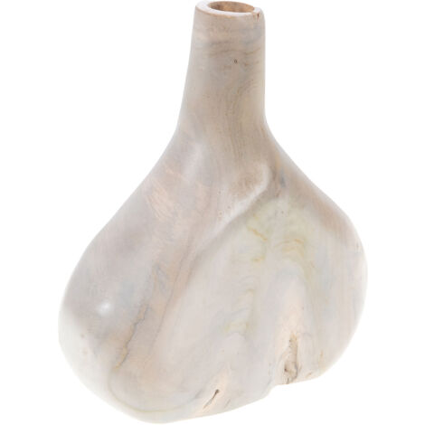 Vase 24x8x22 cm en bois de bayur blanchi