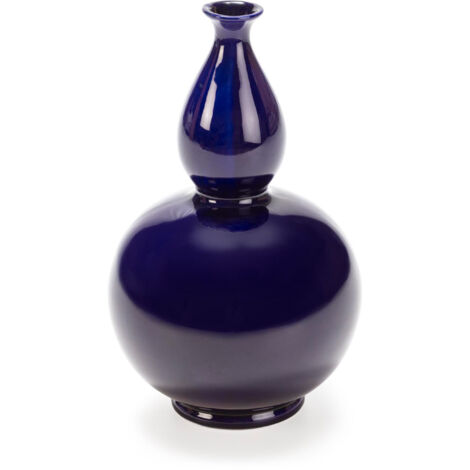Vase 27X27X45 Dunkelblaue Keramik