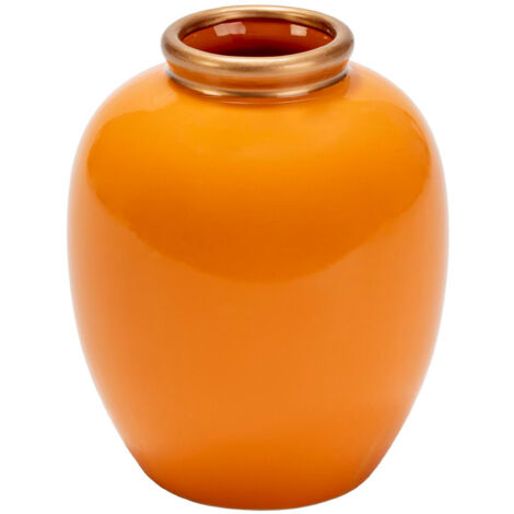 Vase 28X28X34 Keramik Orange/Gold
