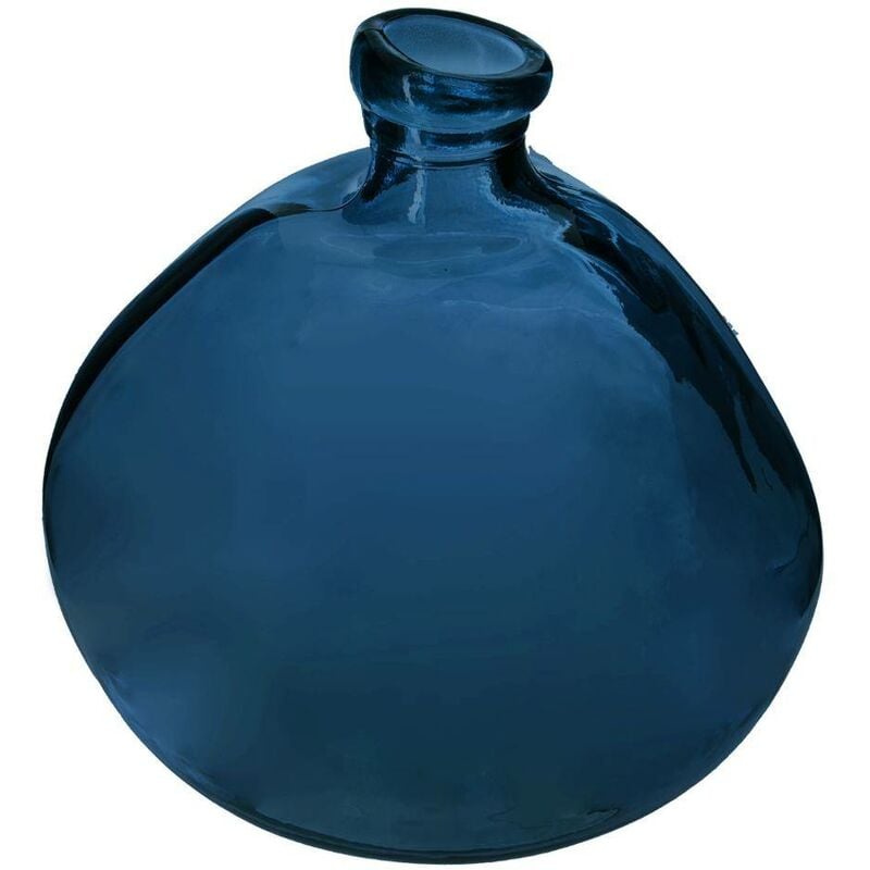 Vase rond Uly en verre recyclébleu orage D33cm Atmosphera créateur d'intérieur