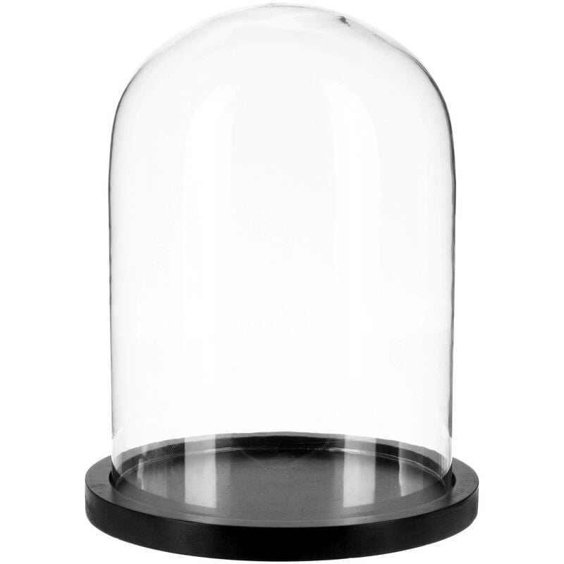Dôme en verre, Ø 23 cm, base noire
