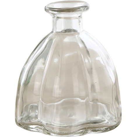 Vase à Diffusion Élément [Vase Miniature] Élément [300 ml] Élément [Design Texturé] en Verre pour Aromathérapie et Décor - 10 x 11cm - Transparent, Gris, Vert, Bleu, Jaune - 1 Pièce