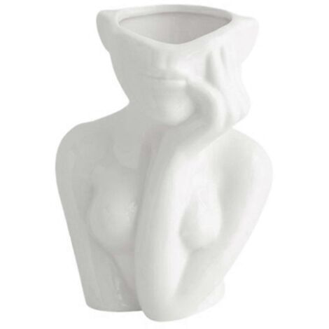 Vase à fleurs de style nordique, demi-visage de femme, pot de fleurs, vase B