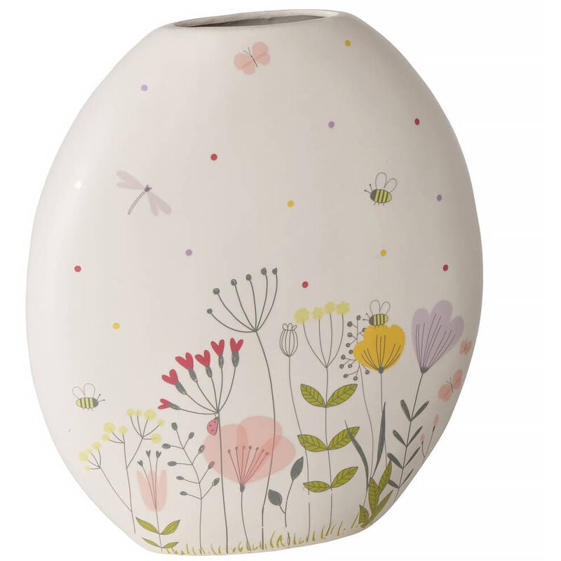 Vase à fleurs FLORINA, motif floral, 31 cm
