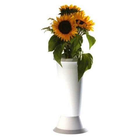 Vase à fleurs Jolly avec base blanche, 14 cm de diamètre, 35 cm de hauteur