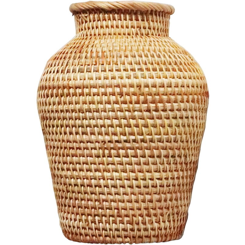 Feiyue - vase à fleurs séchées tissé à la main en rotin pour décoration de fenêtre de salon ou de restaurant