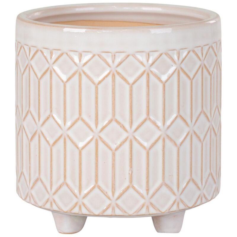 Vase à Plantes Flowerpot, Grès, Blanc, 20x20x19,5 cm