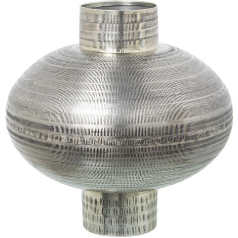 Vase Aluminium geschnitztes altes Silber  ° 33x33cmpour Alle Stile, um zu Hause eine Note zu verleihen