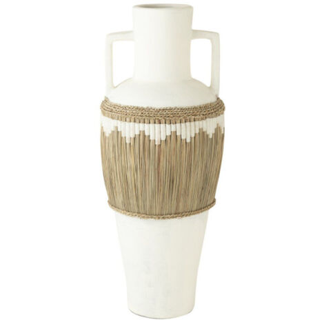 Vase Amphore Design "Herbes" 100cm Blanc