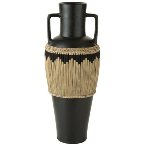 Vase Amphore Design "Herbes" 100cm Noir