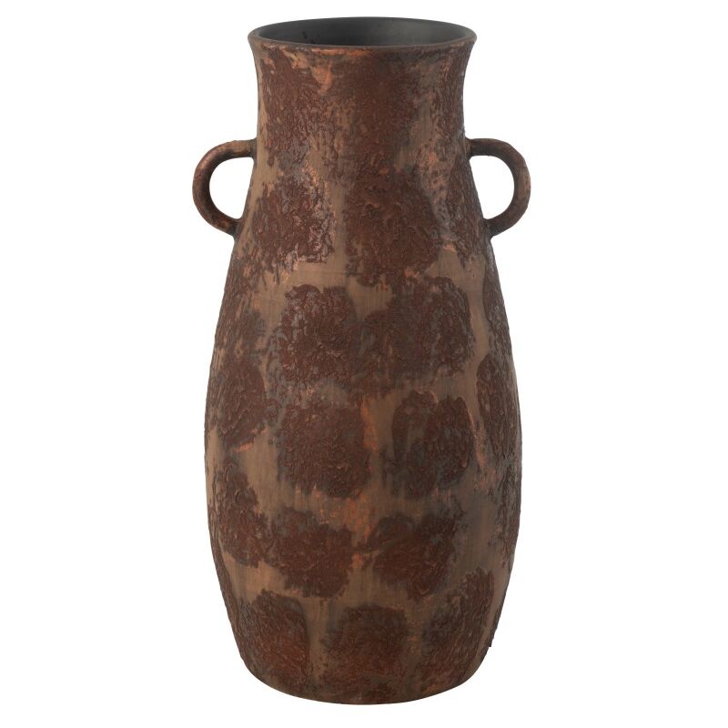 Vase amphore en céramique marron 36x36x70 cm