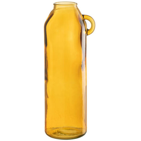 Vase Anse en Verre "Bouteille" 45cm Ocre