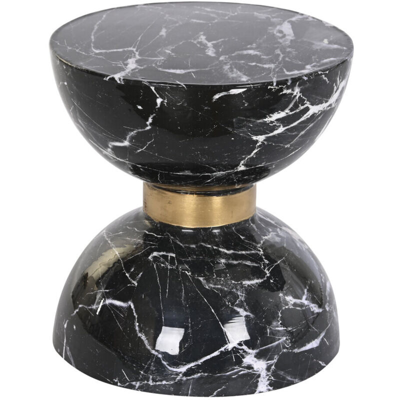 Table Auxiliaire Fer 33X33X35 Imitation Marbre