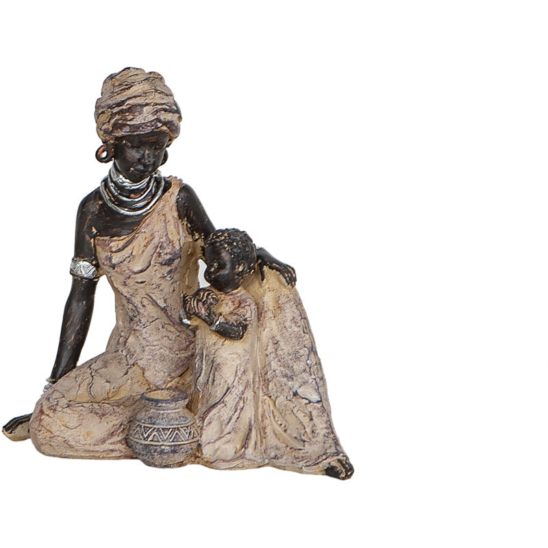 Figurine Africaine en Résine C/Enfant