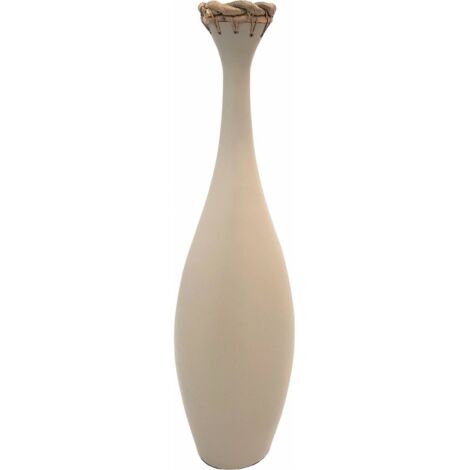 vase bambou naturel avec tressage jacinthe deau déco élégante - beige naturel et bois clair