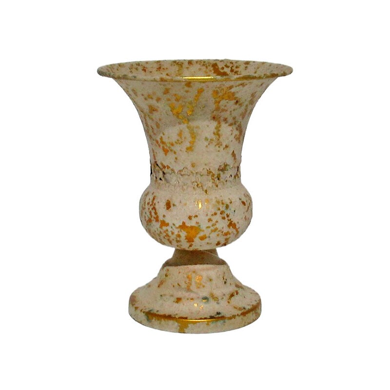 La Grande Prairie - Vase patiné beige doré 15x15x21cm