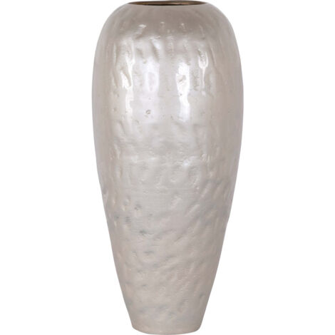 Vase blanc design mat touche douce et forme arrondie - Blanc mat texturé
