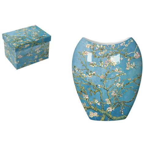 Vase bleu Amandier en fleurs Van Gogh H25 cm