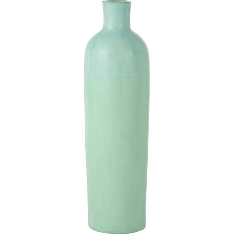 Vase bleu en ciment finition terracotta ambiance contemporaine - Bleu pastel effet terracotta