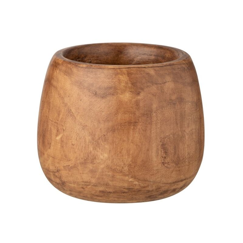 Pot en bois de paulownia brun 22x22x27cm