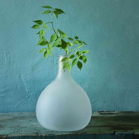Vase bonbonne en verre dépoli 23 x 17 cm Swann - Bianco