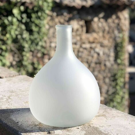 Vase bonbonne en verre dépoli 30 x 22 cm Swann - Bianco