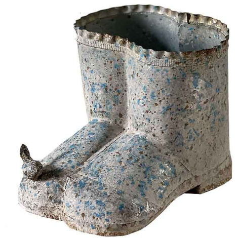 Vase boots fer patiné  20x17x16cm