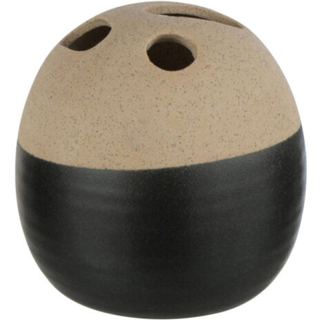 Vase Boule Déco "Black Lombok" 15cm Noir