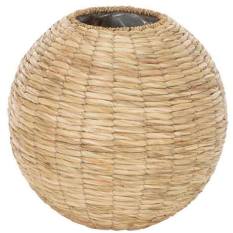 Vase Boule Design en Paille "Yumi" 35cm Naturel