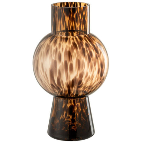 Vase Boule en Verre Design "Poiso" 31cm Marron