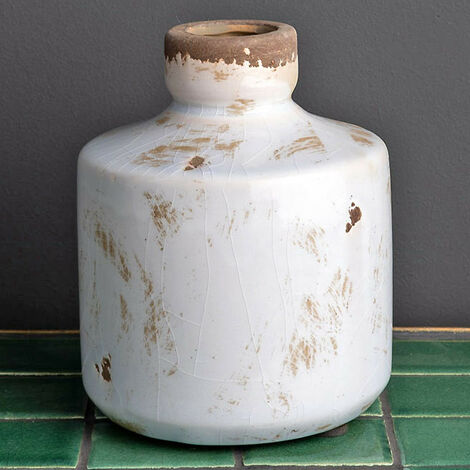 Vase bouteille blanc 14x11cm