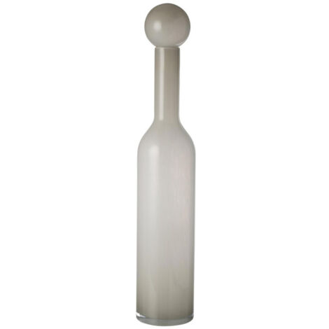 Vase Bouteille Bouchon en Verre "Doyle" 75cm Gris