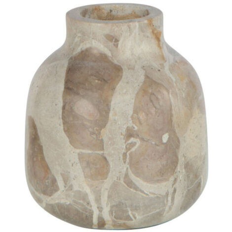 Vase Bouteille Déco "Marbre" 10cm Beige