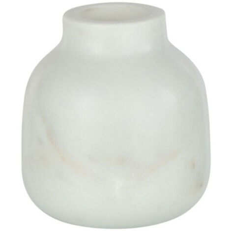 Vase Bouteille Déco "Marbre" 10cm Blanc