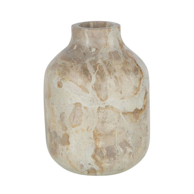 Vase Bouteille Déco 'Marbre' 15cm Beige
