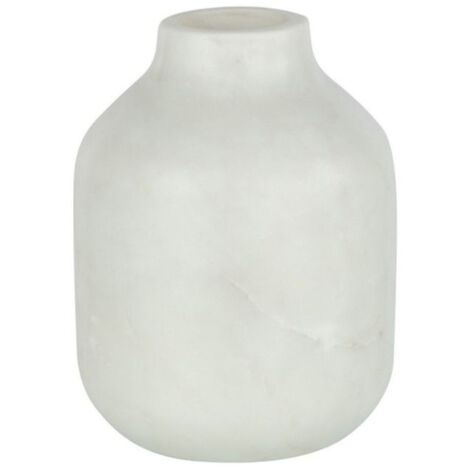 Vase Bouteille Déco "Marbre" 15cm Blanc