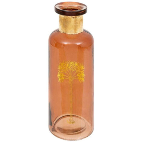 Vase Bouteille Déco "Tropical Boudoir" 22cm Ambre