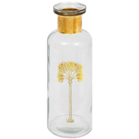 Vase Bouteille Déco "Tropical Boudoir" 22cm Transparent