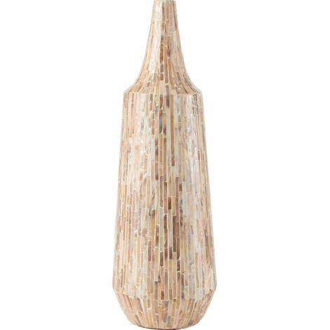 Vase bouteille mosaïque beige en papier raffiné décoratif - Beige mosaïque naturel