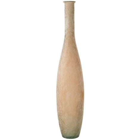 Vase bouteille verre beige wash 102x20x20cm - Beige