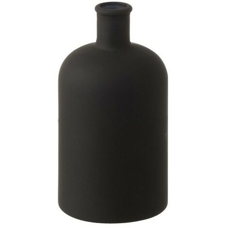 VASE BOUTEILLE VERRE MAT NOIR SMALL 7x14