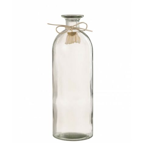 VASE BOUTEILLE VERRE TRANSPARENT LARGE 8x26.5 - Transparant